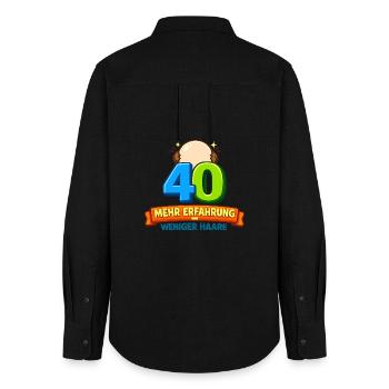 40 More experience Less hair - Women's Oxford Shirt - black - Back - AI Model Female 172 light (172cm)