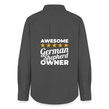 Propriétaire de Great German Shepherd - Chemise Oxford Femme - charbon - Dos - AI Model Female 172 light (172cm)