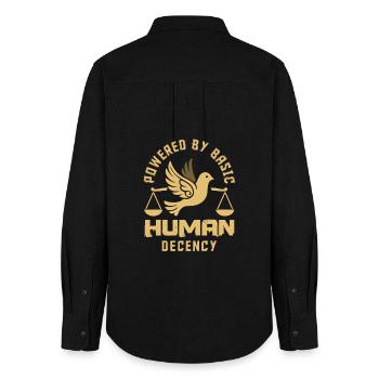 radicalized by fundamental - Women's Oxford Shirt - black - Back - AI Model Female 172 light (172cm)