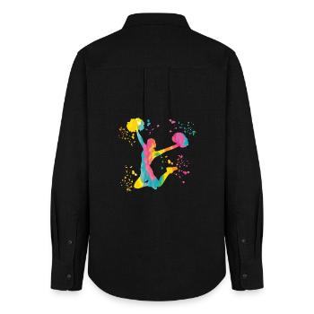 Cheerpom pom girls Mom Cheerleading - Chemise Oxford Femme - noir - Dos - AI Model Female 172 light (172cm)