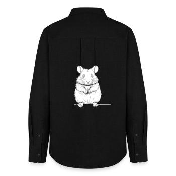 Süßer Hamster - Frauen Oxford Hemd - Schwarz - Hinten - AI Model Female 172 light (172cm)