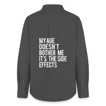 Age Side Effects Quote  - Women's Oxford Shirt - anthracite - Back - AI Model Female 172 light (172cm)