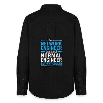 Network Computer Scientist Programmer Admin - Women's Oxford Shirt - black - Back - AI Model Female 172 light (172cm)