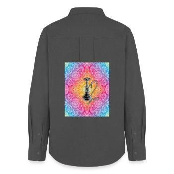Colorful Mandala Hookah Shisha Design - Women's Oxford Shirt - anthracite - Back - AI Model Female 172 light (172cm)