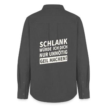 Schlank Würde Ich Dich Nur Unnötig Lustiges - Frauen Oxford Hemd - Anthrazit - Hinten - AI Model Female 172 light (172cm)