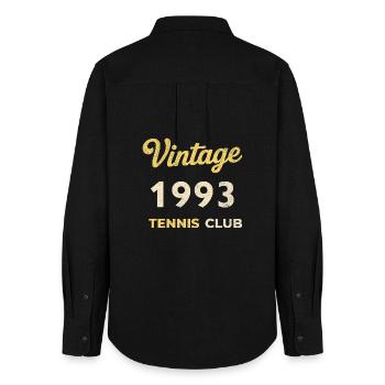 Cadeau d’anniversaire rétro vintage du Tennis Club 1993 - Chemise Oxford Femme - noir - Dos - AI Model Female 172 light (172cm)