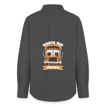 School Bus Driver Bus Operator Bus Captain Job Pro - Women's Oxford Shirt - anthracite - Back - AI Model Female 172 light (172cm)