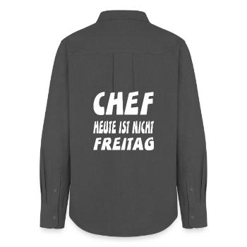 Chef - Frauen Oxford Hemd - Anthrazit - Hinten - AI Model Female 172 light (172cm)