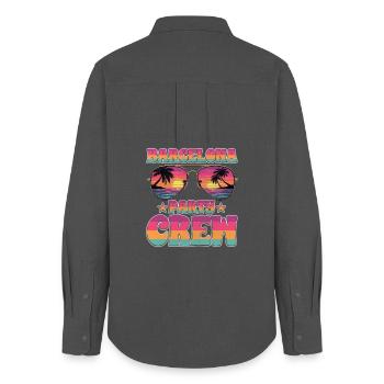 Barcelona Party Crew - Women's Oxford Shirt - anthracite - Back - AI Model Female 172 light (172cm)