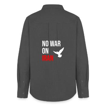 No War On Iran - Women's Oxford Shirt - anthracite - Back - AI Model Female 172 light (172cm)