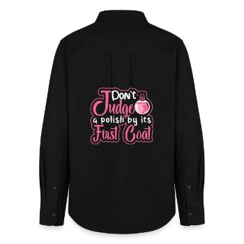 Nail Designer Nail Designer Cosmetics Nail Salon - Women's Oxford Shirt - black - Back - AI Model Female 172 light (172cm)