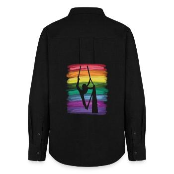 Vertical Cloth Vintage Aerial Acrobatics Aerial Silk - Women's Oxford Shirt - black - Back - AI Model Female 172 light (172cm)