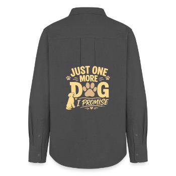 Juste un autre chien de plus Cadeau drôle d’amoureux des chiens - Chemise Oxford Femme - charbon - Dos - AI Model Female 172 light (172cm)