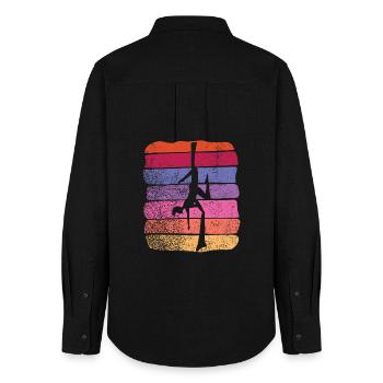 Vertical Cloth Vintage Aerial Acrobatics Aerial Silk - Women's Oxford Shirt - black - Back - AI Model Female 172 light (172cm)