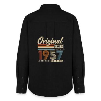 1957 Jahrgang Geburtstag Vintage Retro Geschenk - Frauen Oxford Hemd - Schwarz - Hinten - AI Model Female 172 light (172cm)