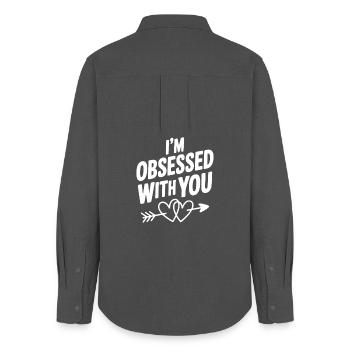 I'm Obsessed With You - Women's Oxford Shirt - anthracite - Back - AI Model Female 172 light (172cm)