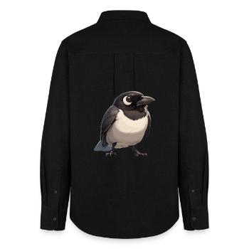 Elstern Elster - Frauen Oxford Hemd - Schwarz - Hinten - AI Model Female 172 light (172cm)