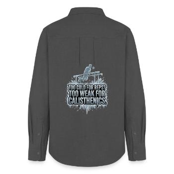 Calisthenics Eis - Women's Oxford Shirt - anthracite - Back - AI Model Female 172 light (172cm)