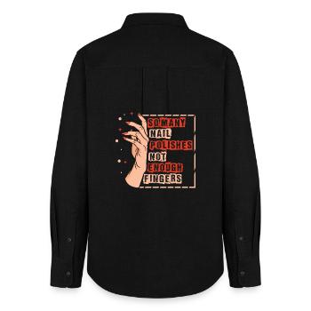 Nail Designer Nail Designer Cosmetics Nail Salon - Women's Oxford Shirt - black - Back - AI Model Female 172 light (172cm)