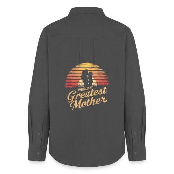 World's Greatest Mother - Women's Oxford Shirt - anthracite - Back - AI Model Female 172 light (172cm)