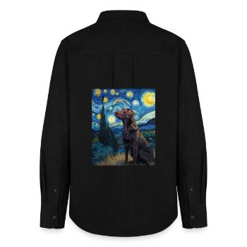 Labrador Retriever - Women's Oxford Shirt - black - Back - AI Model Female 172 light (172cm)