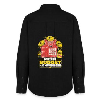 Mein Budget Hat Gummibeine - Frauen Oxford Hemd - Schwarz - Hinten - AI Model Female 172 light (172cm)