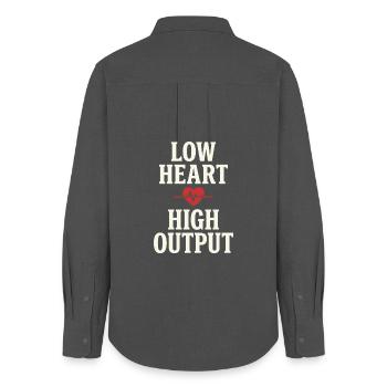 Zone 2 Training Heart Rate Training Easy - Women's Oxford Shirt - anthracite - Back - AI Model Female 172 light (172cm)