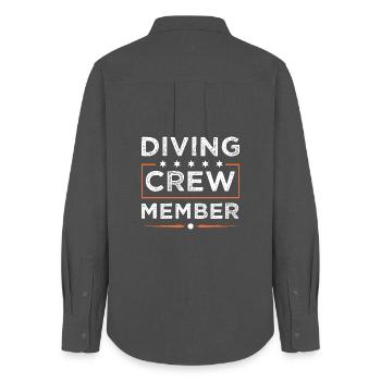 Diving Crew - Frauen Oxford Hemd - Anthrazit - Hinten - AI Model Female 172 light (172cm)