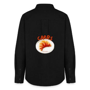 Carbs Croissant Snack - Women's Oxford Shirt - black - Back - AI Model Female 172 light (172cm)
