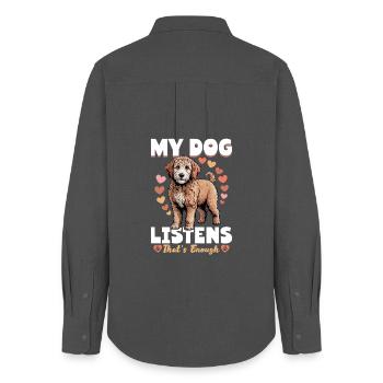 Goldendoodle Dog Breed - Women's Oxford Shirt - anthracite - Back - AI Model Female 172 light (172cm)