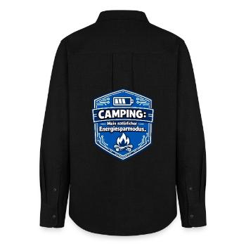 Camping Energiesparmodus - Frauen Oxford Hemd - Schwarz - Hinten - AI Model Female 172 light (172cm)