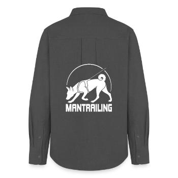 Basenji Mantrailing Hundesport Hunde Wilsigns - Frauen Oxford Hemd - Anthrazit - Hinten - AI Model Female 172 light (172cm)