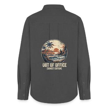 Out Of Office - Frauen Oxford Hemd - Anthrazit - Hinten - AI Model Female 172 light (172cm)
