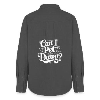 can I pet that dawg - Frauen Oxford Hemd - Anthrazit - Hinten - AI Model Female 172 light (172cm)