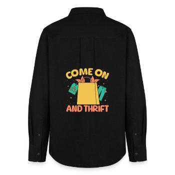 Thrift Shopper Come On & Thrift Thrift Store - Women's Oxford Shirt - black - Back - AI Model Female 172 light (172cm)