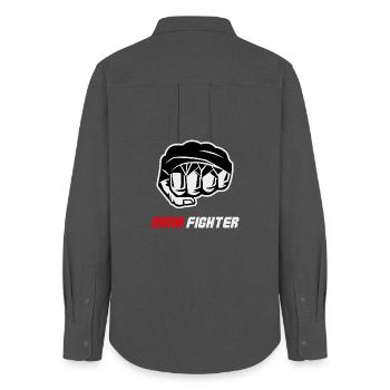 MMA Fighter Fist Combat Sport - Women's Oxford Shirt - anthracite - Back - AI Model Female 172 light (172cm)