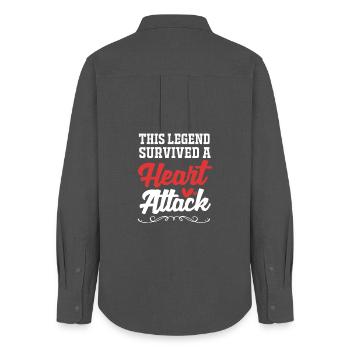 Heart Attack Legend - Women's Oxford Shirt - anthracite - Back - AI Model Female 172 light (172cm)