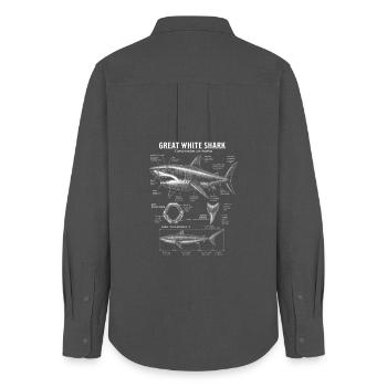 Great White Shark Anatomy Marine Biology - Women's Oxford Shirt - anthracite - Back - AI Model Female 172 light (172cm)