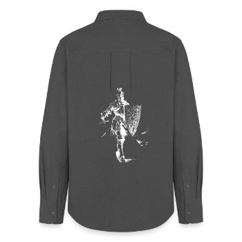 Emblème du chevalier - Chemise Oxford Femme - charbon - Dos - AI Model Female 172 light (172cm)