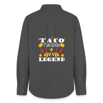 Légende du mardi du taco - Chemise Oxford Femme - charbon - Dos - AI Model Female 172 light (172cm)