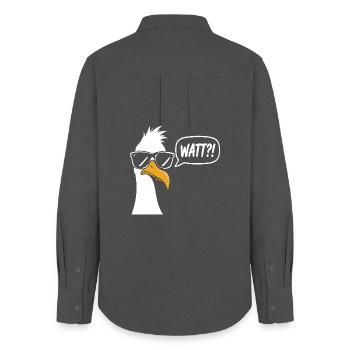 Sonnenbrillen Möwe mit Watt?! - Frauen Oxford Hemd - Anthrazit - Hinten - AI Model Female 172 light (172cm)