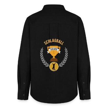 Schlagball Sieger Gewinner Turnier Meisterschaft - Frauen Oxford Hemd - Schwarz - Hinten - AI Model Female 172 light (172cm)