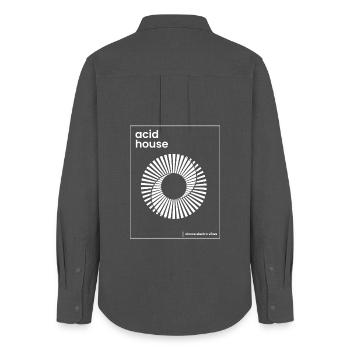 acid house music poster - Women's Oxford Shirt - anthracite - Back - AI Model Female 172 light (172cm)