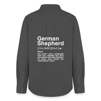 German Shepherd Definition - Women's Oxford Shirt - anthracite - Back - AI Model Female 172 light (172cm)