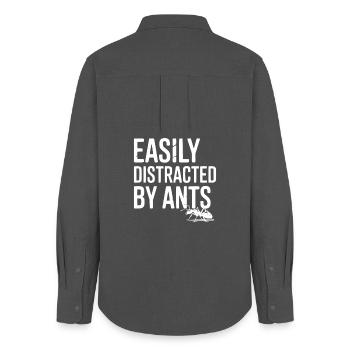 Easily Distracted by Ants - Women's Oxford Shirt - anthracite - Back - AI Model Female 172 light (172cm)
