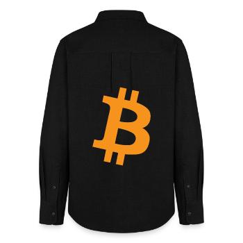 Orange Pill - Bitcoin, Bitcoiner Geschenkidee - Frauen Oxford Hemd - Schwarz - Hinten - AI Model Female 172 light (172cm)
