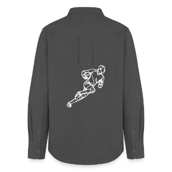 Rugby Player Drawing - Women's Oxford Shirt - anthracite - Back - AI Model Female 172 light (172cm)