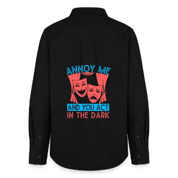Musical Theatre Annoy Me & You Act In Dark Design - Women's Oxford Shirt - black - Back - AI Model Female 172 light (172cm)