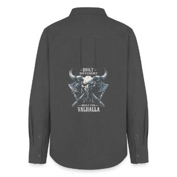 Built Different Dad | Valhalla Gang | Gothic  - Women's Oxford Shirt - anthracite - Back - AI Model Female 172 light (172cm)