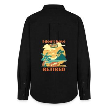 Retired No Time Beach - Women's Oxford Shirt - black - Back - AI Model Female 172 light (172cm)
